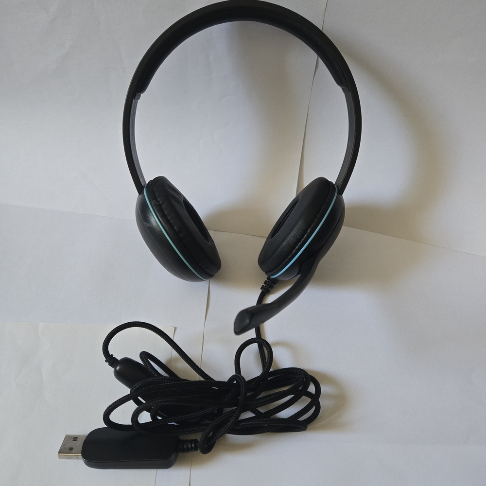 Cyber Acoustics AC-5008 USB Headset Headphones w/ Mic Volume Control PC Mac